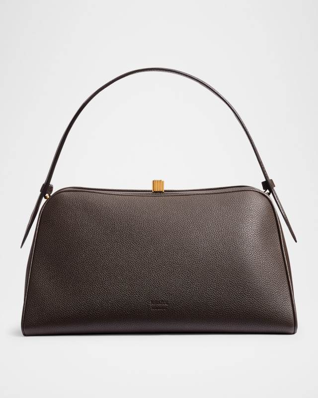 Cate Frame Leather Top-Handle Bag